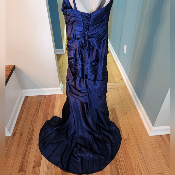 Navy blue Prom Dress size 8 - Picture 4 of 8